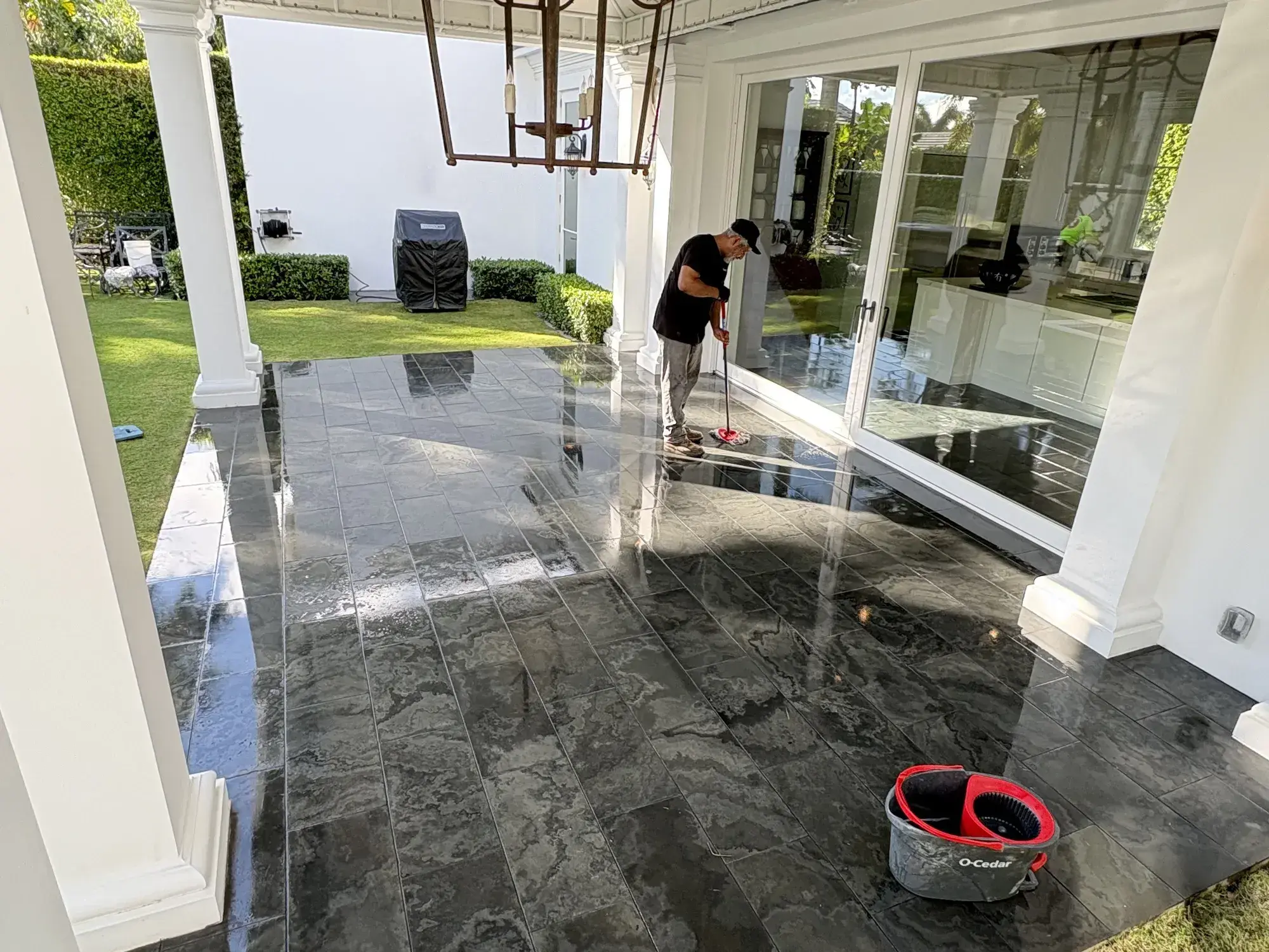 Residential Exterior Patio Slate Restoration